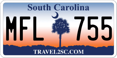 SC license plate MFL755