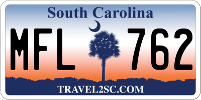 SC license plate MFL762