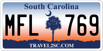 SC license plate MFL769