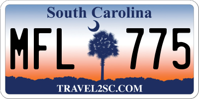 SC license plate MFL775