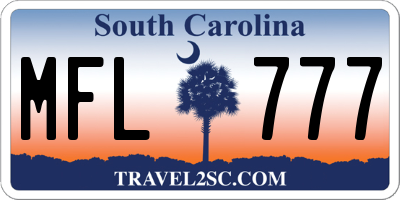 SC license plate MFL777