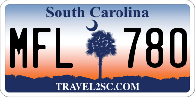 SC license plate MFL780