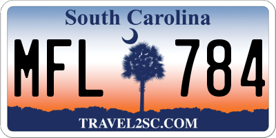 SC license plate MFL784