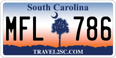 SC license plate MFL786