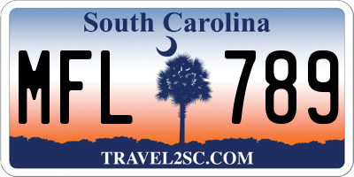 SC license plate MFL789
