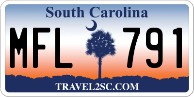 SC license plate MFL791
