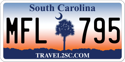 SC license plate MFL795