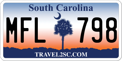SC license plate MFL798
