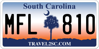 SC license plate MFL810