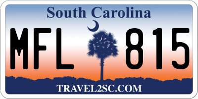 SC license plate MFL815