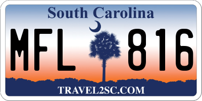 SC license plate MFL816