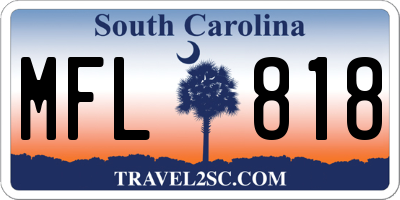 SC license plate MFL818