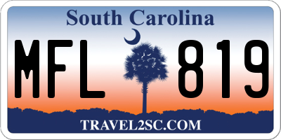 SC license plate MFL819