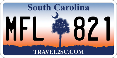 SC license plate MFL821
