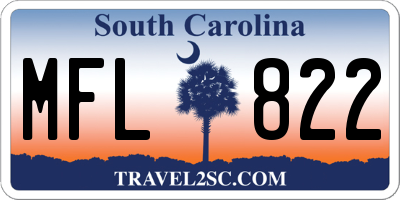 SC license plate MFL822