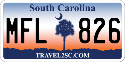 SC license plate MFL826