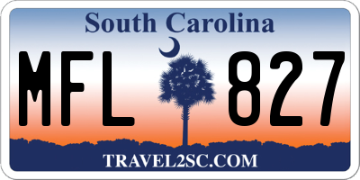 SC license plate MFL827