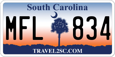 SC license plate MFL834