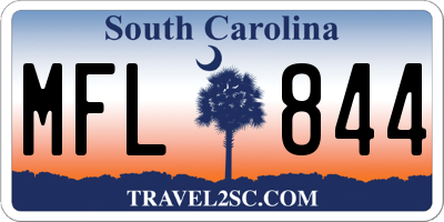 SC license plate MFL844