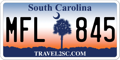 SC license plate MFL845