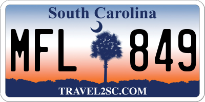 SC license plate MFL849