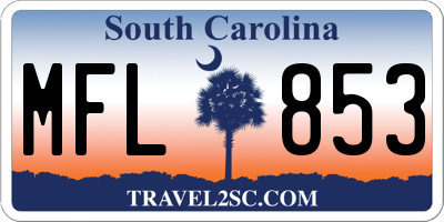 SC license plate MFL853