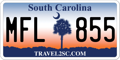 SC license plate MFL855