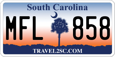 SC license plate MFL858