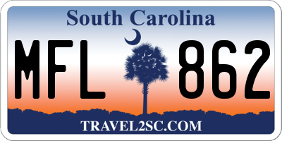 SC license plate MFL862