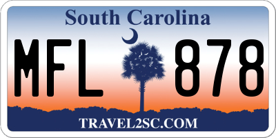 SC license plate MFL878