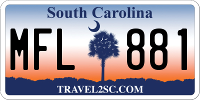 SC license plate MFL881