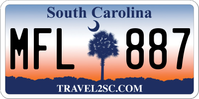 SC license plate MFL887