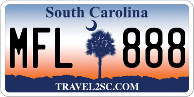 SC license plate MFL888