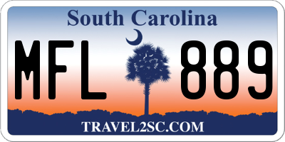 SC license plate MFL889