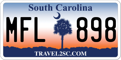 SC license plate MFL898