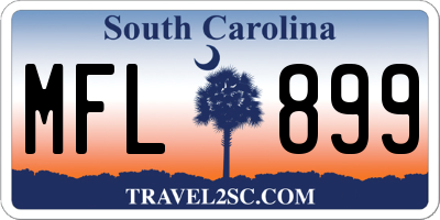 SC license plate MFL899