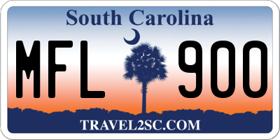 SC license plate MFL900
