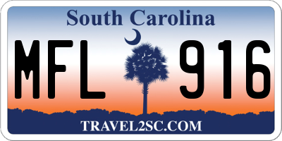 SC license plate MFL916