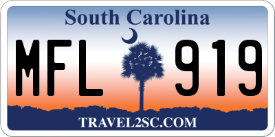 SC license plate MFL919