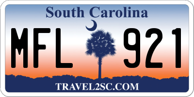 SC license plate MFL921