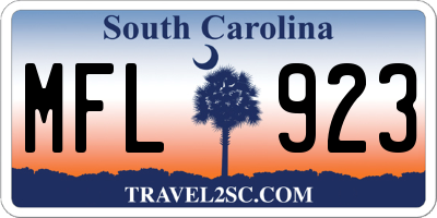 SC license plate MFL923