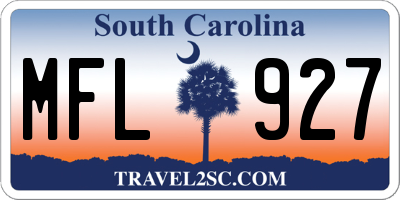 SC license plate MFL927