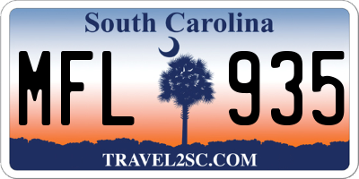 SC license plate MFL935