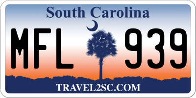 SC license plate MFL939