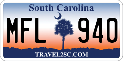 SC license plate MFL940