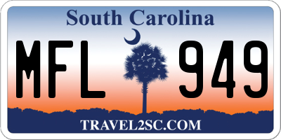 SC license plate MFL949