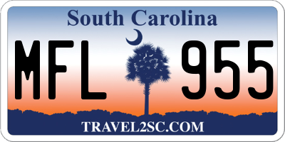 SC license plate MFL955