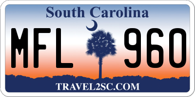 SC license plate MFL960