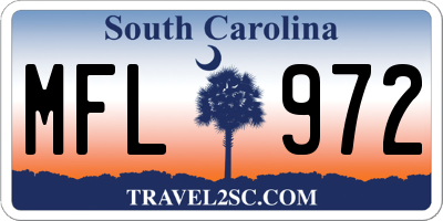 SC license plate MFL972