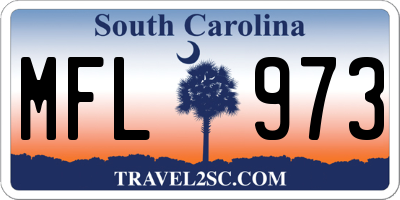 SC license plate MFL973